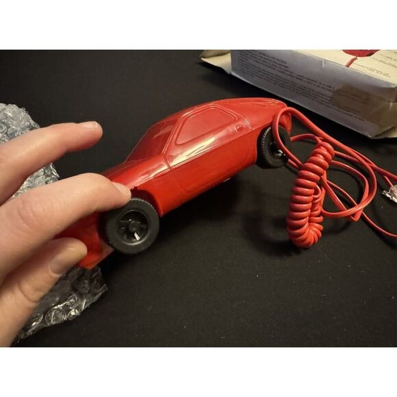 Vintage 1980's Red Corvette DialFone Phone Sports Car Telephone Untested NL - Picture 3 of 10